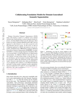 Collaborating Foundation Models for Domain Generalized Semantic
  Segmentation