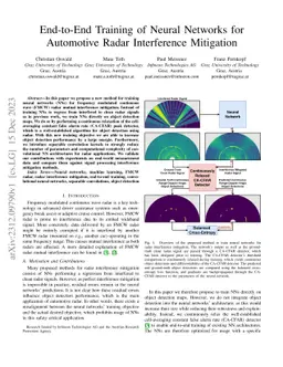 End-to-End Training of Neural Networks for Automotive Radar Interference
  Mitigation