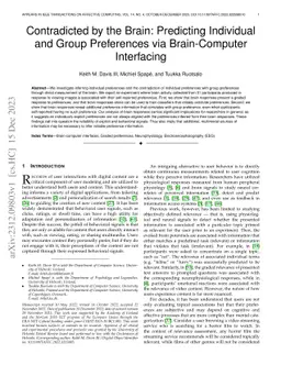 Contradicted by the Brain: Predicting Individual and Group Preferences
  via Brain-Computer Interfacing