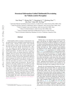 Structural Information Guided Multimodal Pre-training for
  Vehicle-centric Perception