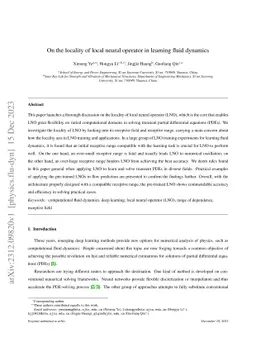 On the locality of local neural operator in learning fluid dynamics