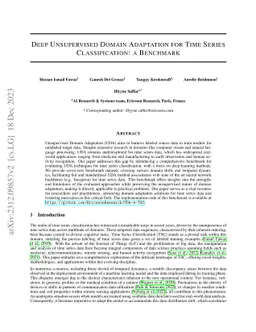Deep Unsupervised Domain Adaptation for Time Series Classification: a Benchmark