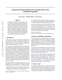 Automatic Rao-Blackwellization for Sequential Monte Carlo with Belief
  Propagation