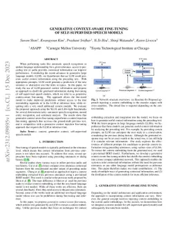 Generative Context-aware Fine-tuning of Self-supervised Speech Models