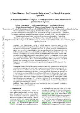 A Novel Dataset for Financial Education Text Simplification in Spanish