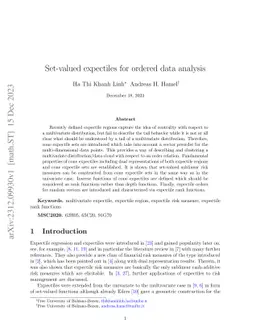 Set-valued expectiles for ordered data analysis