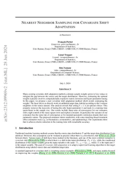 Nearest Neighbor Sampling for Covariate Shift Adaptation