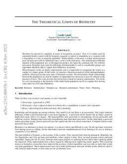 The theoretical limits of biometry