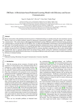 FBChain: A Blockchain-based Federated Learning Model with Efficiency and Secure Communication
