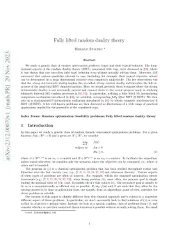 Fully lifted random duality theory