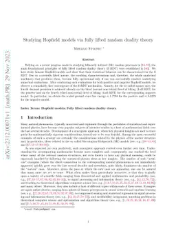 Studying Hopfield models via fully lifted random duality theory