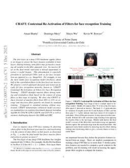 CRAFT: Contextual Re-Activation of Filters for face recognition Training