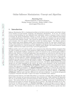 Online Influence Maximization: Concept and Algorithm