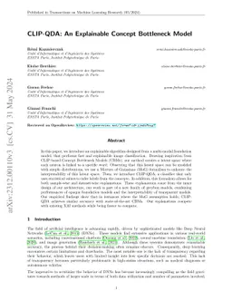 CLIP-QDA: An Explainable Concept Bottleneck Model