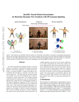 DynMF: Neural Motion Factorization for Real-time Dynamic View Synthesis
  with 3D Gaussian Splatting
