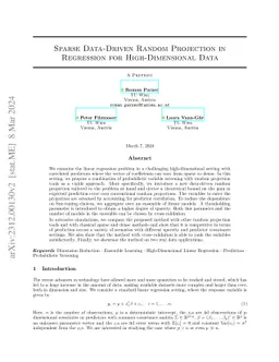 Sparse Data-Driven Random Projection in Regression for High-Dimensional
  Data