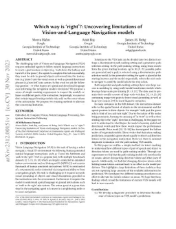 Which way is `right'?: Uncovering limitations of Vision-and-Language
  Navigation model