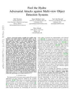 Fool the Hydra: Adversarial Attacks against Multi-view Object Detection
  Systems