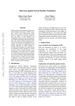 Relevance-guided Neural Machine Translation