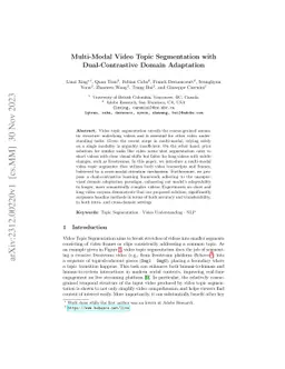Multi-Modal Video Topic Segmentation with Dual-Contrastive Domain
  Adaptation