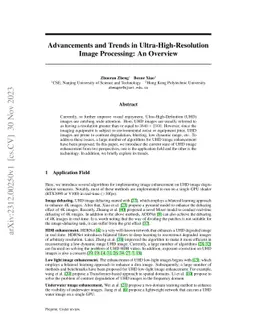 Advancements and Trends in Ultra-High-Resolution Image Processing: An
  Overview