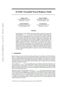 PyNeRF: Pyramidal Neural Radiance Fields