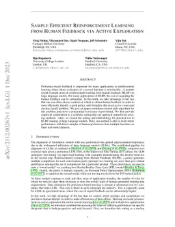 Sample Efficient Preference Alignment in LLMs via Active Exploration