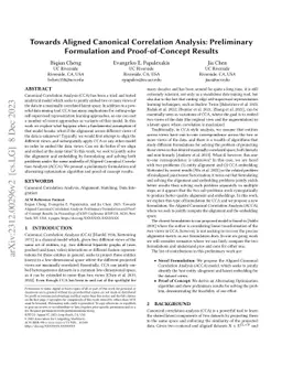 Towards Aligned Canonical Correlation Analysis: Preliminary Formulation
  and Proof-of-Concept Results