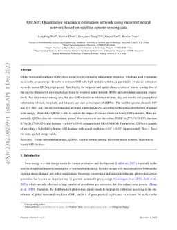 QIENet: Quantitative irradiance estimation network using recurrent
  neural network based on satellite remote sensing data