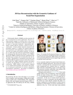 3D Face Reconstruction with the Geometric Guidance of Facial Part
  Segmentation