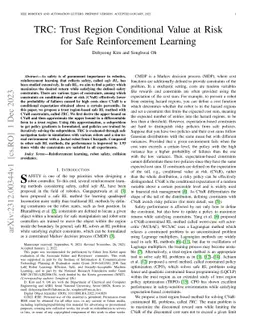 TRC: Trust Region Conditional Value at Risk for Safe Reinforcement
  Learning
