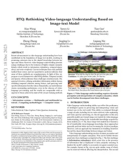 RTQ: Rethinking Video-language Understanding Based on Image-text Model