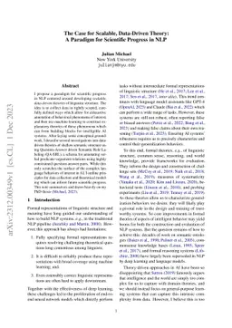 The Case for Scalable, Data-Driven Theory: A Paradigm for Scientific
  Progress in NLP