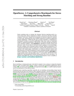 OpenStereo: A Comprehensive Benchmark for Stereo Matching and Strong
  Baseline