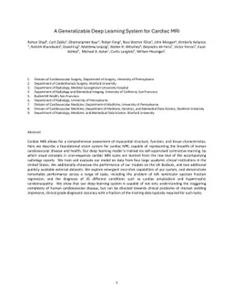 A Generalizable Deep Learning System for Cardiac MRI