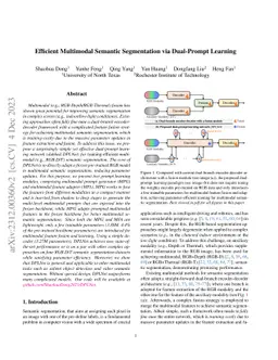 Efficient Multimodal Semantic Segmentation via Dual-Prompt Learning