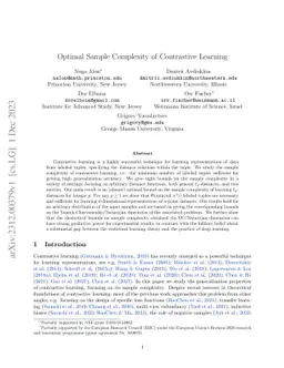 Optimal Sample Complexity of Contrastive Learning