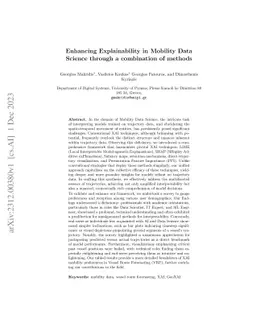Enhancing Explainability in Mobility Data Science through a combination
  of methods