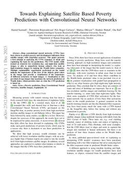 Towards Explaining Satellite Based Poverty Predictions with
  Convolutional Neural Networks