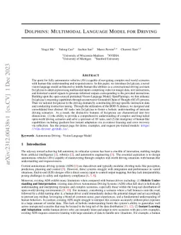 Dolphins: Multimodal Language Model for Driving