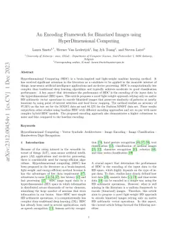 An Encoding Framework for Binarized Images using HyperDimensional
  Computing