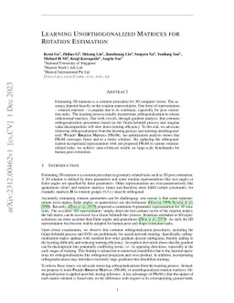 Learning Unorthogonalized Matrices for Rotation Estimation