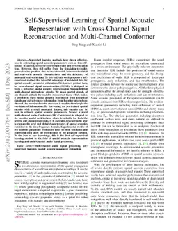 Self-Supervised Learning of Spatial Acoustic Representation with
  Cross-Channel Signal Reconstruction and Multi-Channel Conformer