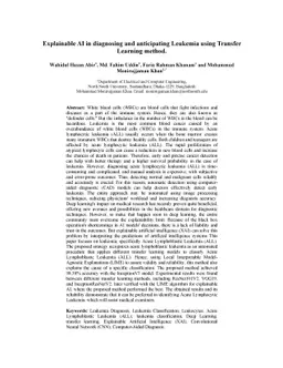 Explainable AI in Diagnosing and Anticipating Leukemia Using Transfer
  Learning Method