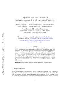 Japanese Tort-case Dataset for Rationale-supported Legal Judgment
  Prediction