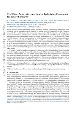 VEXIR2Vec: An Architecture-Neutral Embedding Framework for Binary
  Similarity