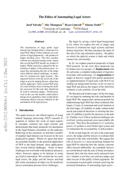 The Ethics of Automating Legal Actors