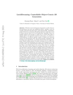 LucidDreaming: Controllable Object-Centric 3D Generation