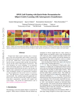 SPOT: Self-Training with Patch-Order Permutation for Object-Centric
  Learning with Autoregressive Transformers