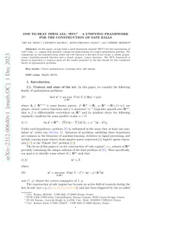 One to beat them all: "RYU'' -- a unifying framework for the
  construction of safe balls